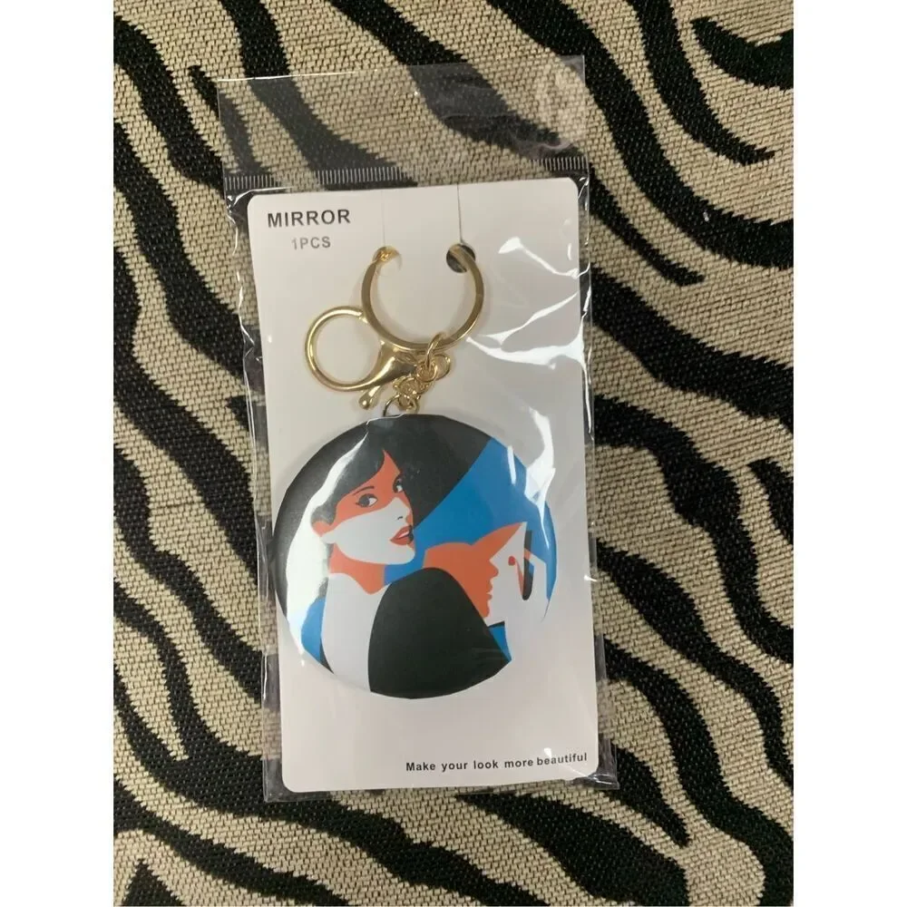 Compact Mirror Keychain